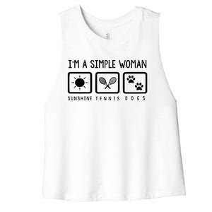 Tennis Lover Im A Simple Woman Women's Racerback Cropped Tank