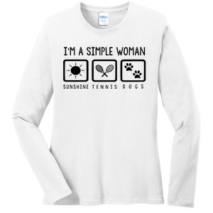 Tennis Lover Im A Simple Woman Ladies Long Sleeve Shirt