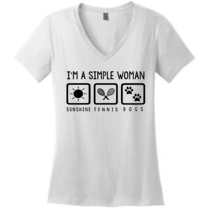 Tennis Lover Im A Simple Woman Women's V-Neck T-Shirt