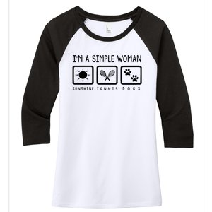 Tennis Lover Im A Simple Woman Women's Tri-Blend 3/4-Sleeve Raglan Shirt