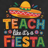 Teach Like Its A Fiesta Teachers Sombrero Cinco De Mayo 7 Panel Mesh Trucker Snapback Hat