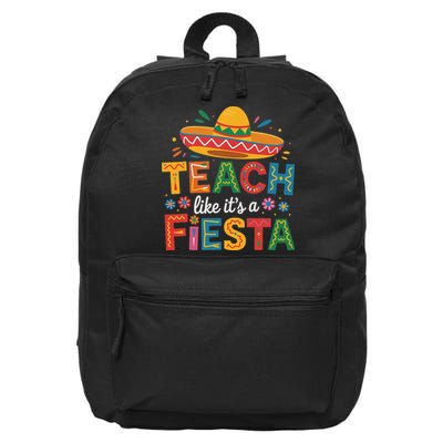 Teach Like Its A Fiesta Teachers Sombrero Cinco De Mayo 16 in Basic Backpack
