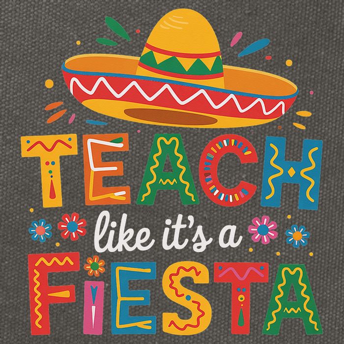 Teach Like Its A Fiesta Teachers Sombrero Cinco De Mayo Cotton Canvas Backpack