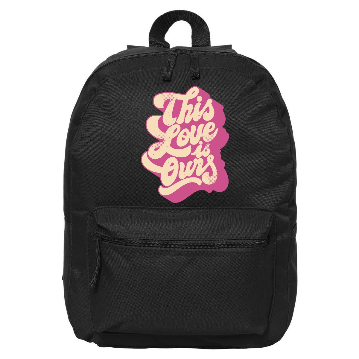 This Love Is Ours Cute Retro Valentines Day Gift 16 in Basic Backpack