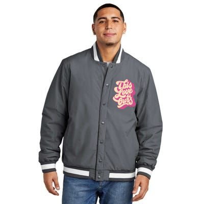 This Love Is Ours Cute Retro Valentines Day Gift Insulated Varsity Jacket