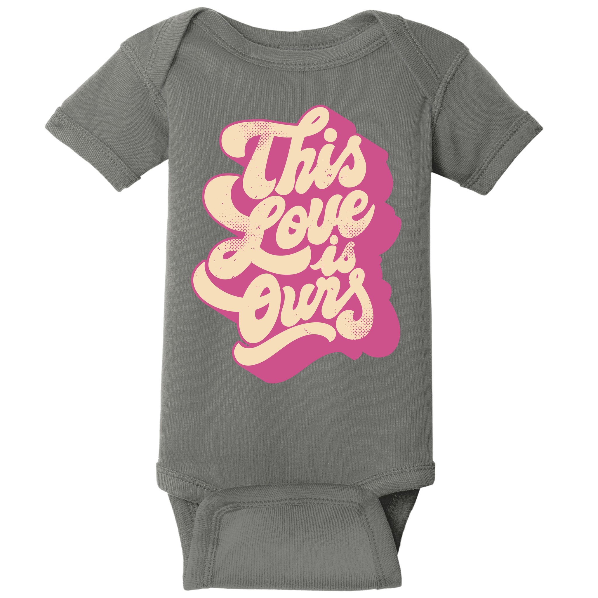 This Love Is Ours Cute Retro Valentines Day Gift Baby Bodysuit