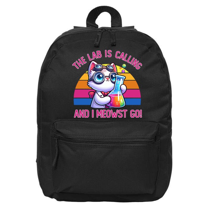 The Lab Is Calling And I Meowst Go Science Cat Chemistry  16 in Basic Backpack