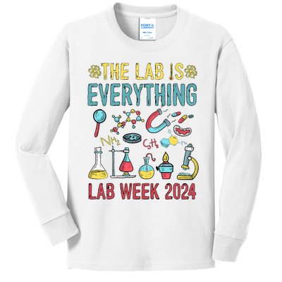 The Lab Is Everything Medical Laboratory Week 2024 Kids Long Sleeve Shirt