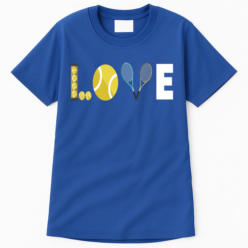 Tennis Love I Tennis Racket Tennis Ball Tennis Player Sport Gift Tall T-Shirt