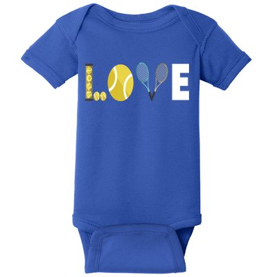 Tennis Love I Tennis Racket Tennis Ball Tennis Player Sport Gift Baby Bodysuit