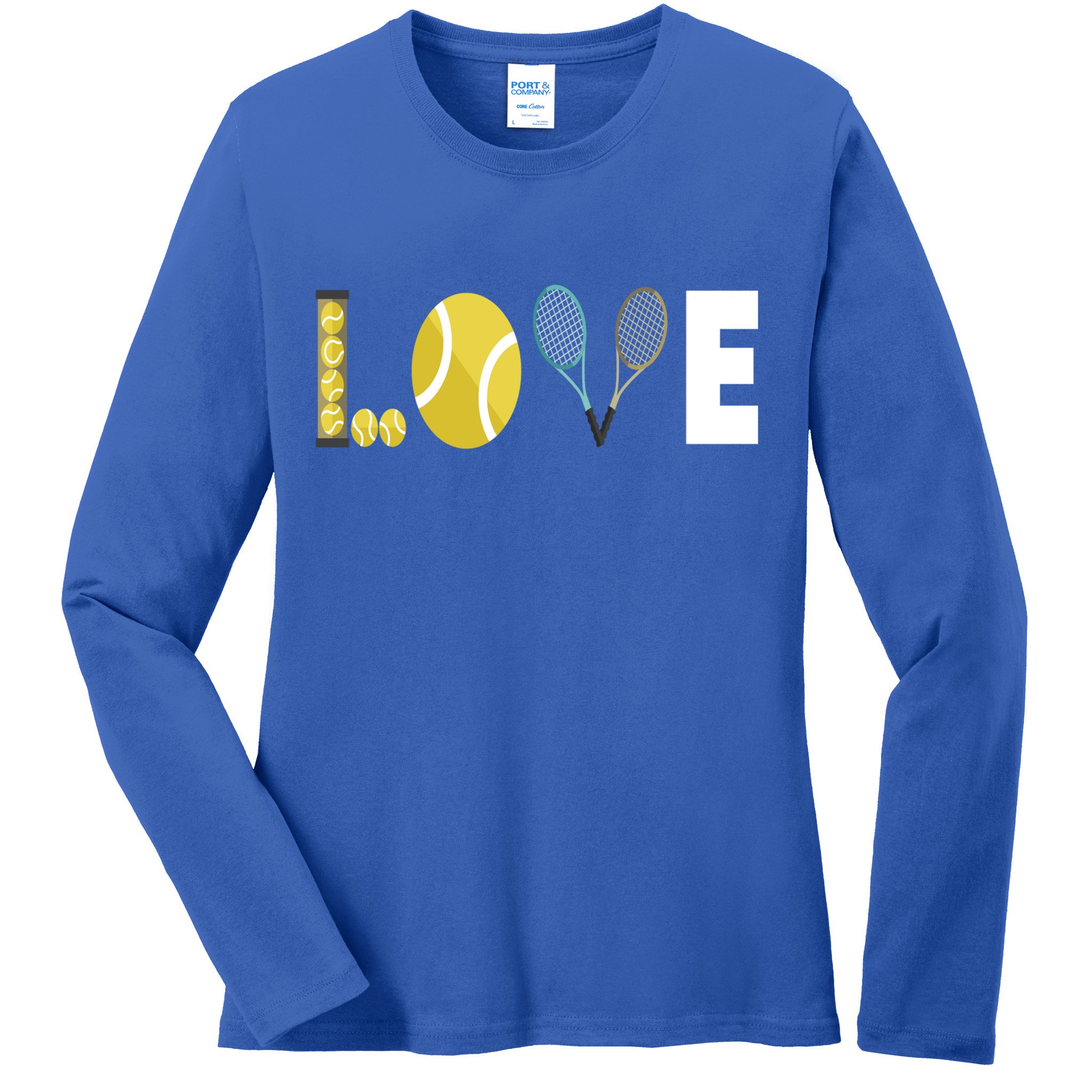 Tennis Love I Tennis Racket Tennis Ball Tennis Player Sport Gift Ladies Long Sleeve Shirt