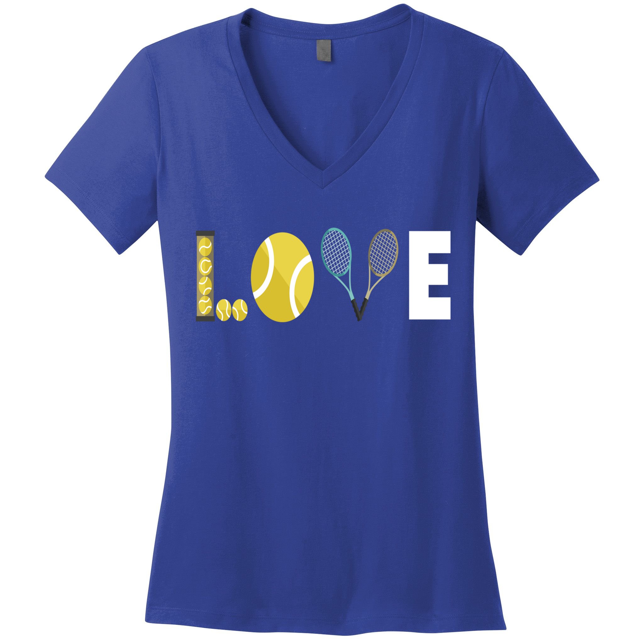Tennis Love I Tennis Racket Tennis Ball Tennis Player Sport Gift Women's V-Neck T-Shirt