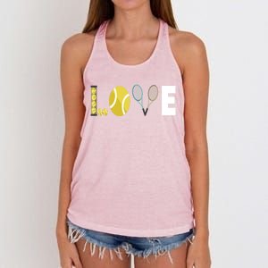 Tennis Love I Tennis Racket Tennis Ball Tennis Player Sport Gift Women's Knotted Racerback Tank