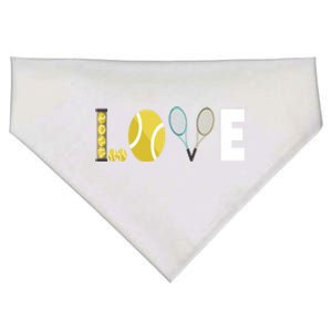 Tennis Love I Tennis Racket Tennis Ball Tennis Player Sport Gift USA-Made Doggie Bandana