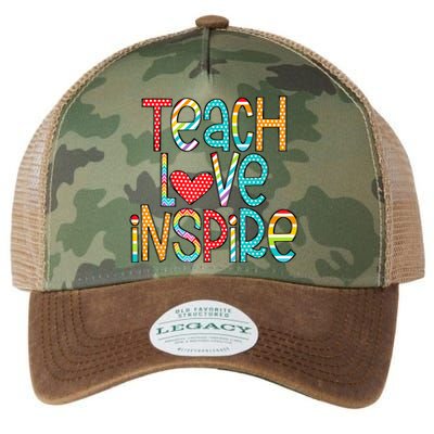 Teach Love Inspire First Day Back To School Teachers Women Legacy Tie Dye Trucker Hat