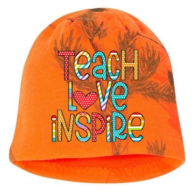 Teach Love Inspire First Day Back To School Teachers Women Kati - Camo Knit Beanie