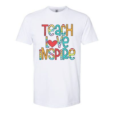 Teach Love Inspire First Day Back To School Teachers Women Softstyle CVC T-Shirt