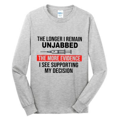The Longer I Remain Unjabbed Tall Long Sleeve T-Shirt
