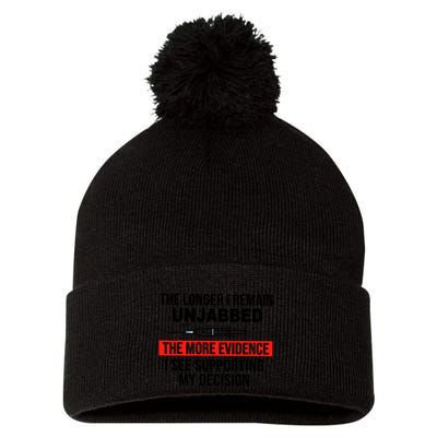The Longer I Remain Unjabbed Pom Pom 12in Knit Beanie