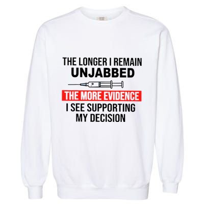 The Longer I Remain Unjabbed Garment-Dyed Sweatshirt