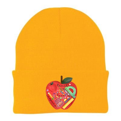 Teach Love Inspire Watercolor Teachers' Day Lettering Funny Gift Knit Cap Winter Beanie