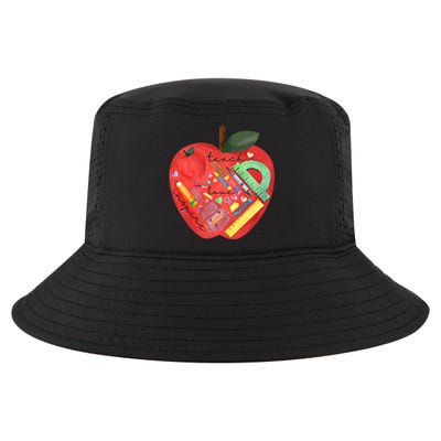 Teach Love Inspire Watercolor Teachers' Day Lettering Funny Gift Cool Comfort Performance Bucket Hat