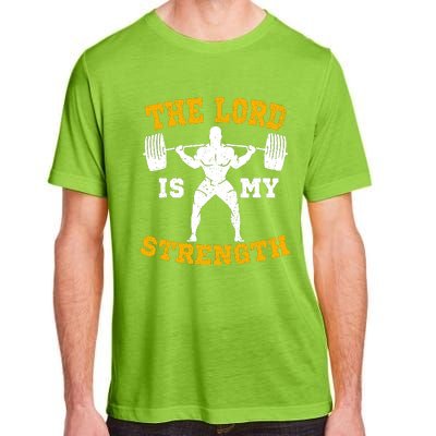 The Lord Is My Strengths Christian Gym Jesus Workout Adult ChromaSoft Performance T-Shirt