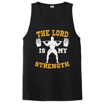 The Lord Is My Strengths Christian Gym Jesus Workout PosiCharge Competitor Tank