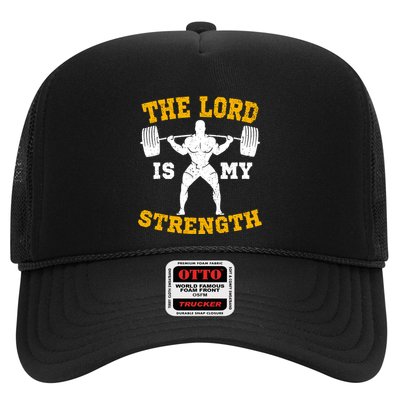 The Lord Is My Strengths Christian Gym Jesus Workout Trucker Hat