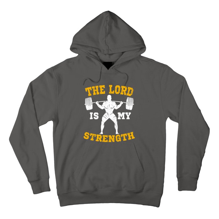 The Lord Is My Strengths Christian Gym Jesus Workout Hoodie