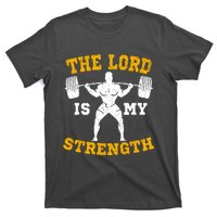 The Lord Is My Strengths Christian Gym Jesus Workout T-Shirt