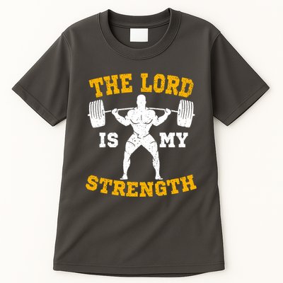 The Lord Is My Strengths Christian Gym Jesus Workout Tall T-Shirt