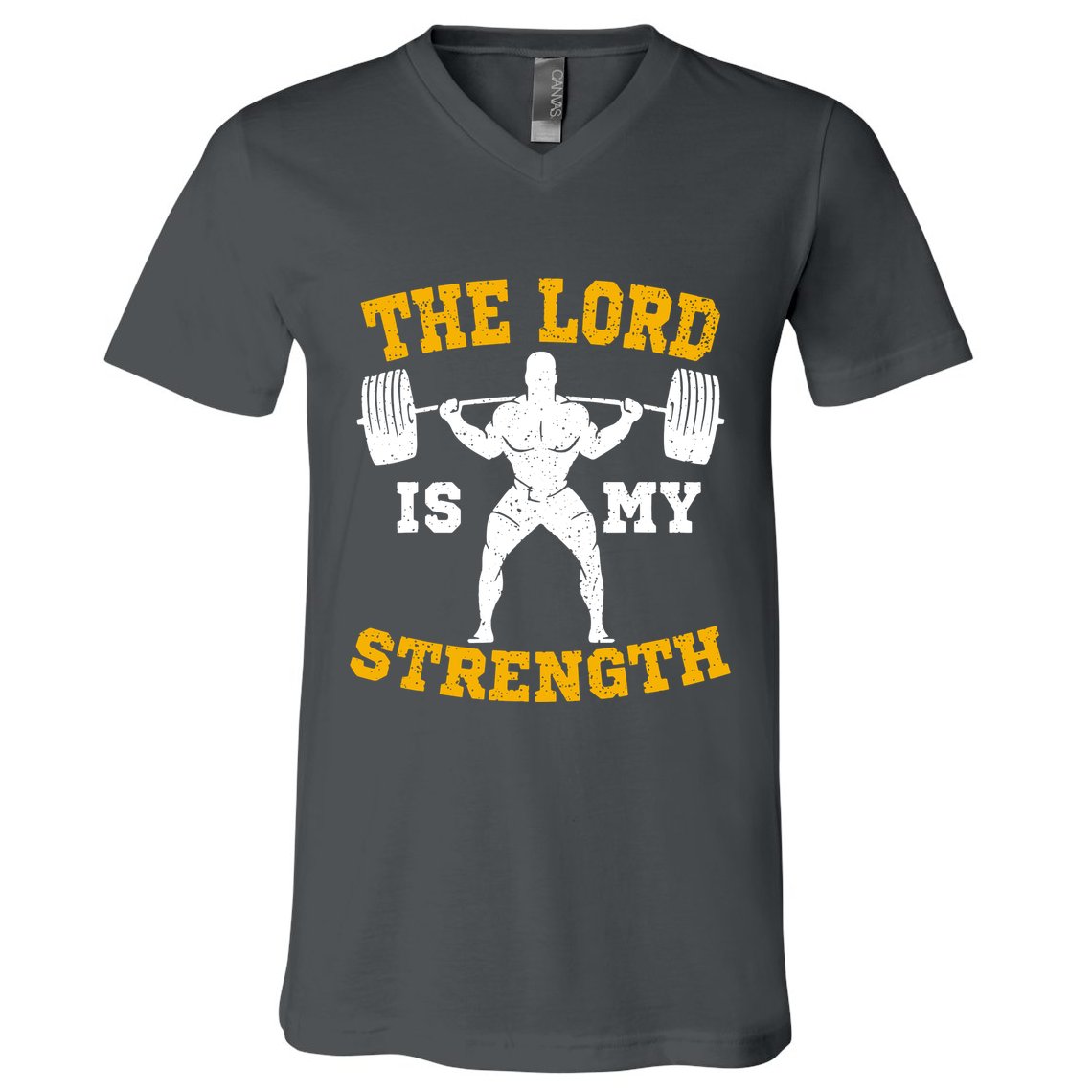 The Lord Is My Strengths Christian Gym Jesus Workout V-Neck T-Shirt