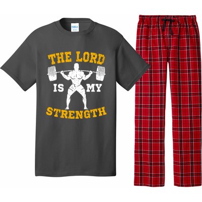 The Lord Is My Strengths Christian Gym Jesus Workout Pajama Set