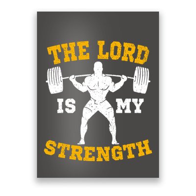 The Lord Is My Strengths Christian Gym Jesus Workout Poster