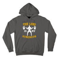 The Lord Is My Strengths Christian Gym Jesus Workout Tall Hoodie