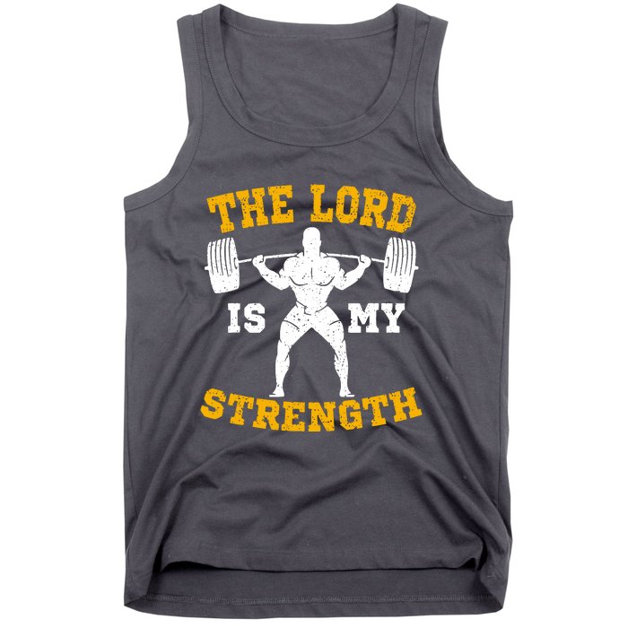 The Lord Is My Strengths Christian Gym Jesus Workout Tank Top