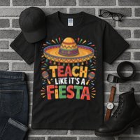Teach Like Its A Fiesta Teachers Sombrero Cinco De Mayo Tall T-Shirt