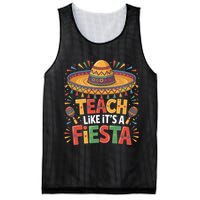 Teach Like Its A Fiesta Teachers Sombrero Cinco De Mayo Mesh Reversible Basketball Jersey Tank