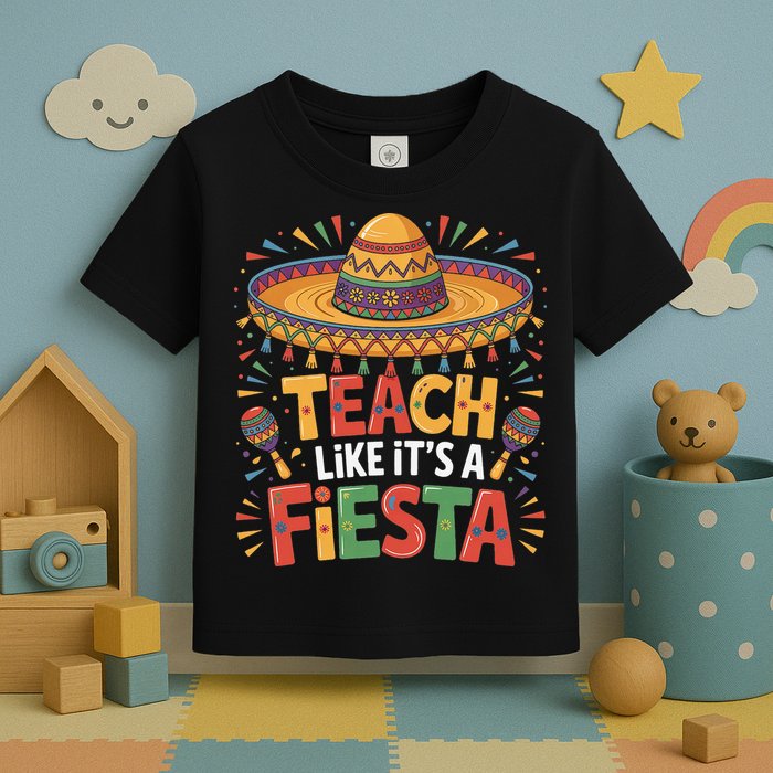 Teach Like Its A Fiesta Teachers Sombrero Cinco De Mayo Toddler T-Shirt