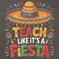 Teach Like Its A Fiesta Teachers Sombrero Cinco De Mayo Cotton Canvas Backpack