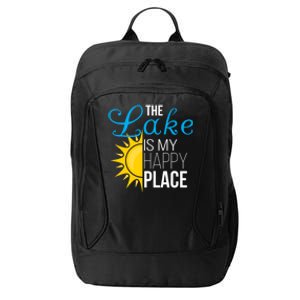 The Lake Is My Happy Place Wife Friend Grandma Dad Mom Gift City Backpack