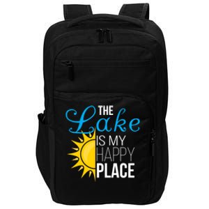 The Lake Is My Happy Place Wife Friend Grandma Dad Mom Gift Impact Tech Backpack