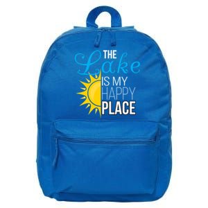 The Lake Is My Happy Place Wife Friend Grandma Dad Mom Gift 16 in Basic Backpack