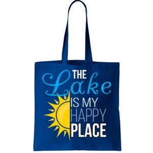 The Lake Is My Happy Place Wife Friend Grandma Dad Mom Gift Tote Bag