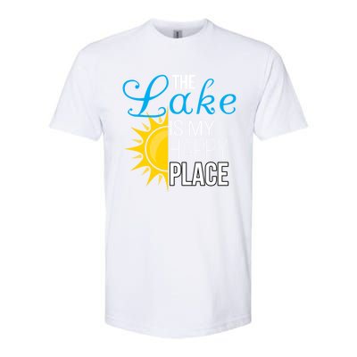 The Lake Is My Happy Place Wife Friend Grandma Dad Mom Gift Softstyle® CVC T-Shirt