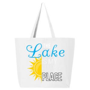 The Lake Is My Happy Place Wife Friend Grandma Dad Mom Gift 25L Jumbo Tote