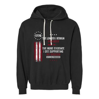 The Longer I Remain Unjabbed Funny Sarcastic Antivax Garment-Dyed Fleece Hoodie