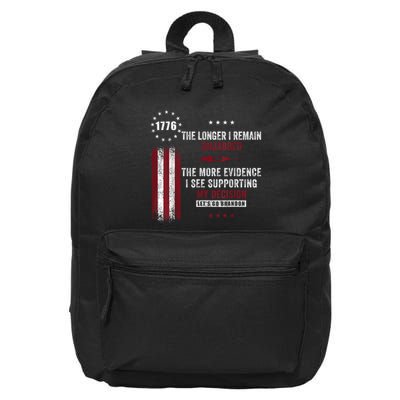 The Longer I Remain Unjabbed Funny Sarcastic Antivax 16 in Basic Backpack
