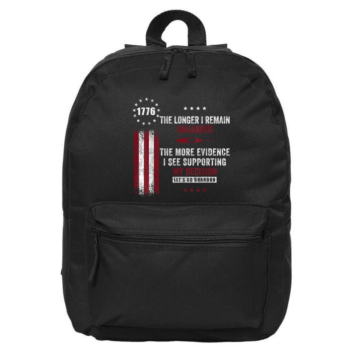 The Longer I Remain Unjabbed Funny Sarcastic Antivax 16 in Basic Backpack
